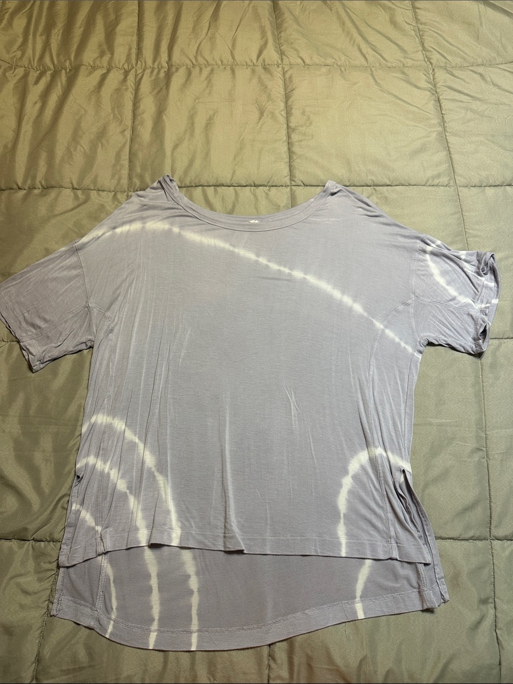 JoyLab Gray & White Tie-Dye Short Sleeve Tee